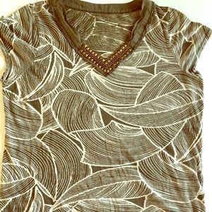 Calvin Klein green and white shirt